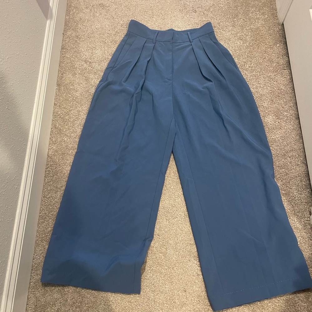 Glam Classic Blue Wide-Leg Trousers